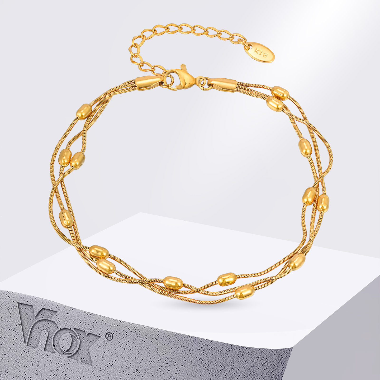 Jc Jewelry & Watches - Vnox Sommer Edelstahl Drei-schicht Schlange Kette