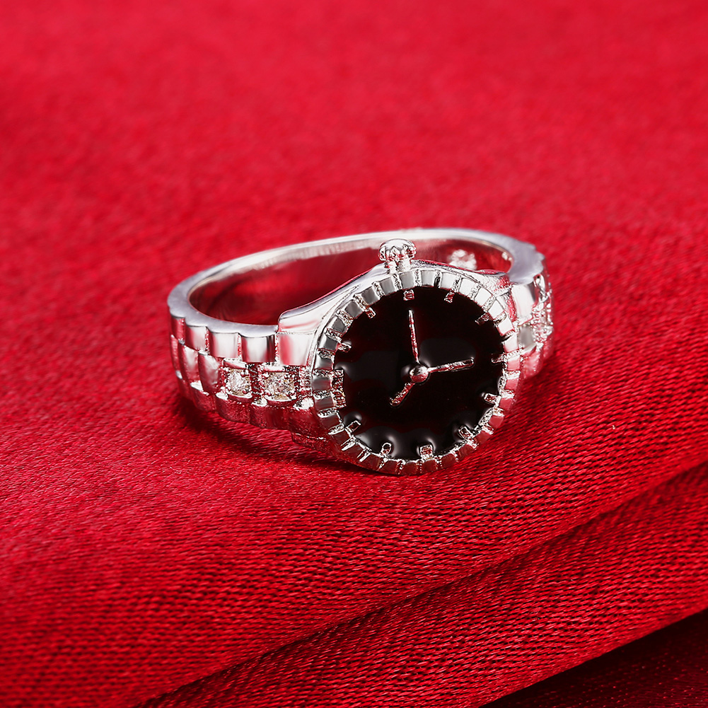 Jewelry Like Watches - Armbanduhr aus 925er-Sterlingsilber, Zirkon-Ringe für Damen,