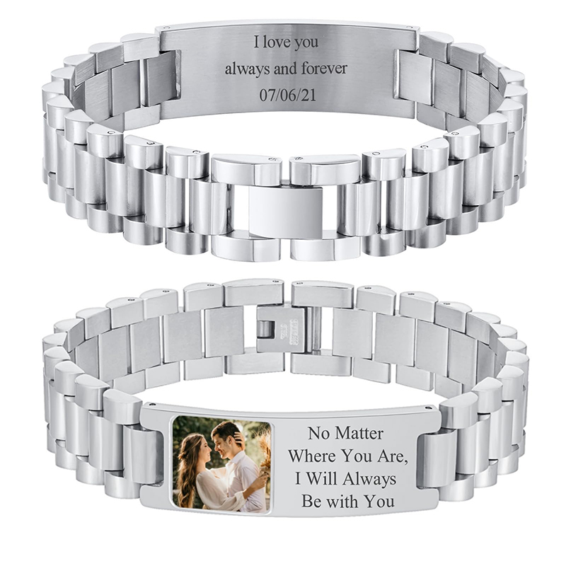 Jewelry Style Watches - Benutzerdefiniertes Bild Text Armband Uhrenarmband Edelstahl