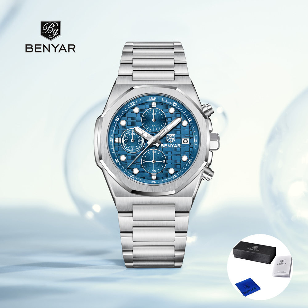 Jewelry Style Watches - 2025, neue BENYAR Herrenuhren, Top-Luxus-Quarz-Armbanduhren, Chronographenuhr