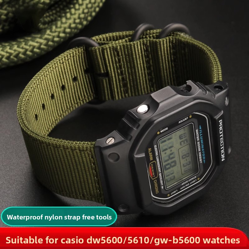 Casio Watch G-Shock Dw-5600 - Nylon-Uhrenarmband für Casio G-Shock DW-5600 GW-B5600