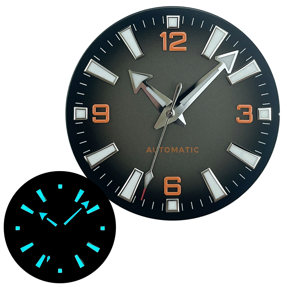 Jewelry Style Watches - 33 mm großes, steriles, schwarz-orangefarbenes Zifferblatt