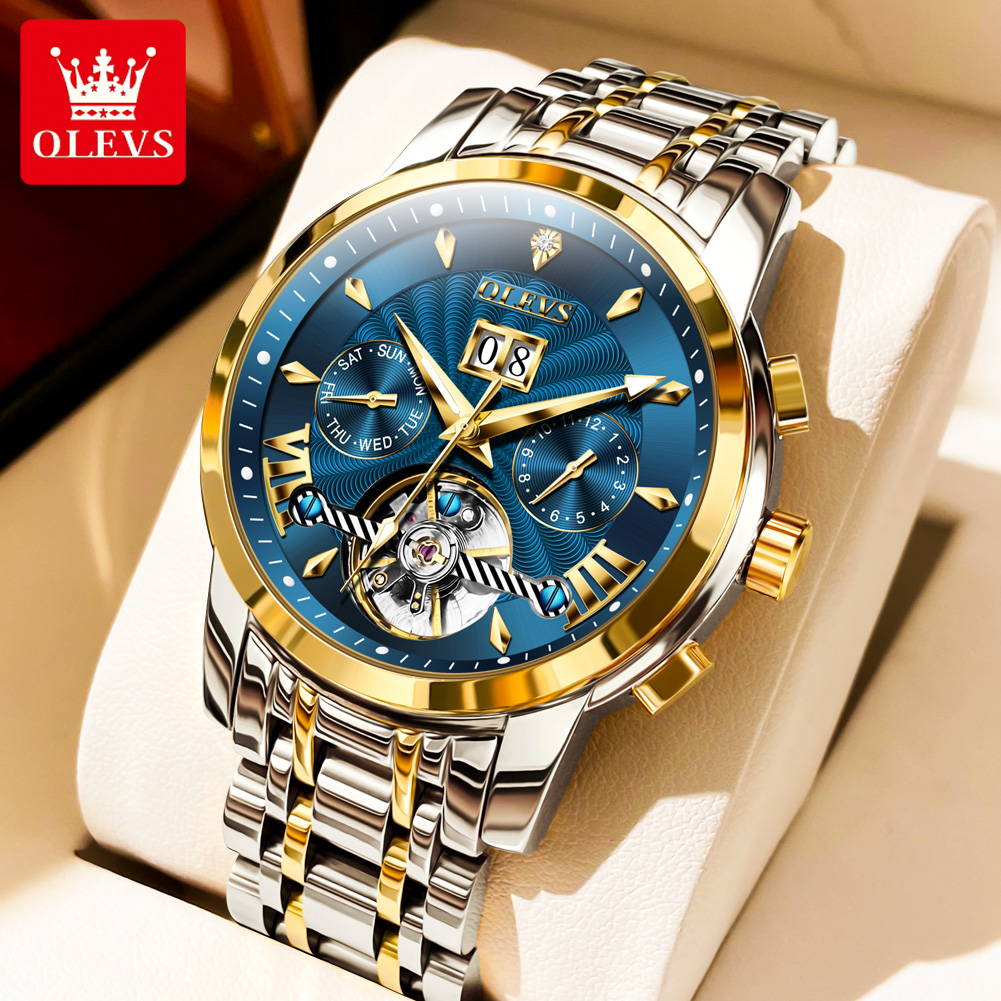 Rolex Watch Datejust - OLEVS 9965 Herrenuhr, klassisch, aushöhlen, automatische