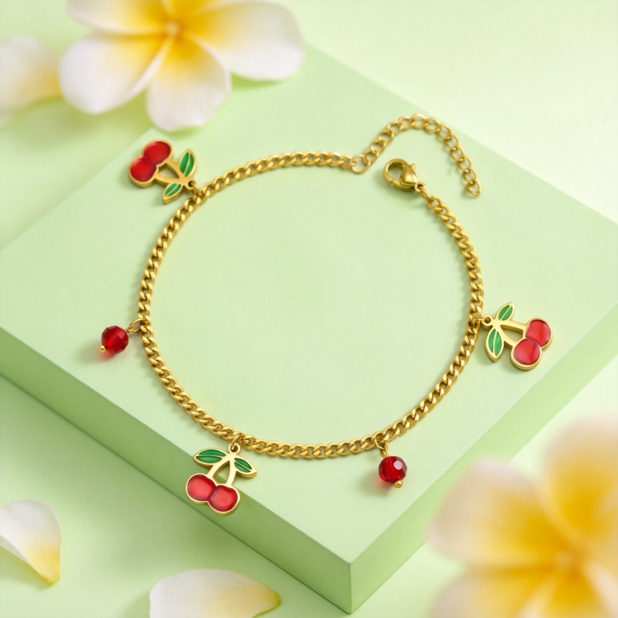 Süße Edelstahl-Kirschen-Fußket – Jc Jewelry & Watches Bewertung und Preis